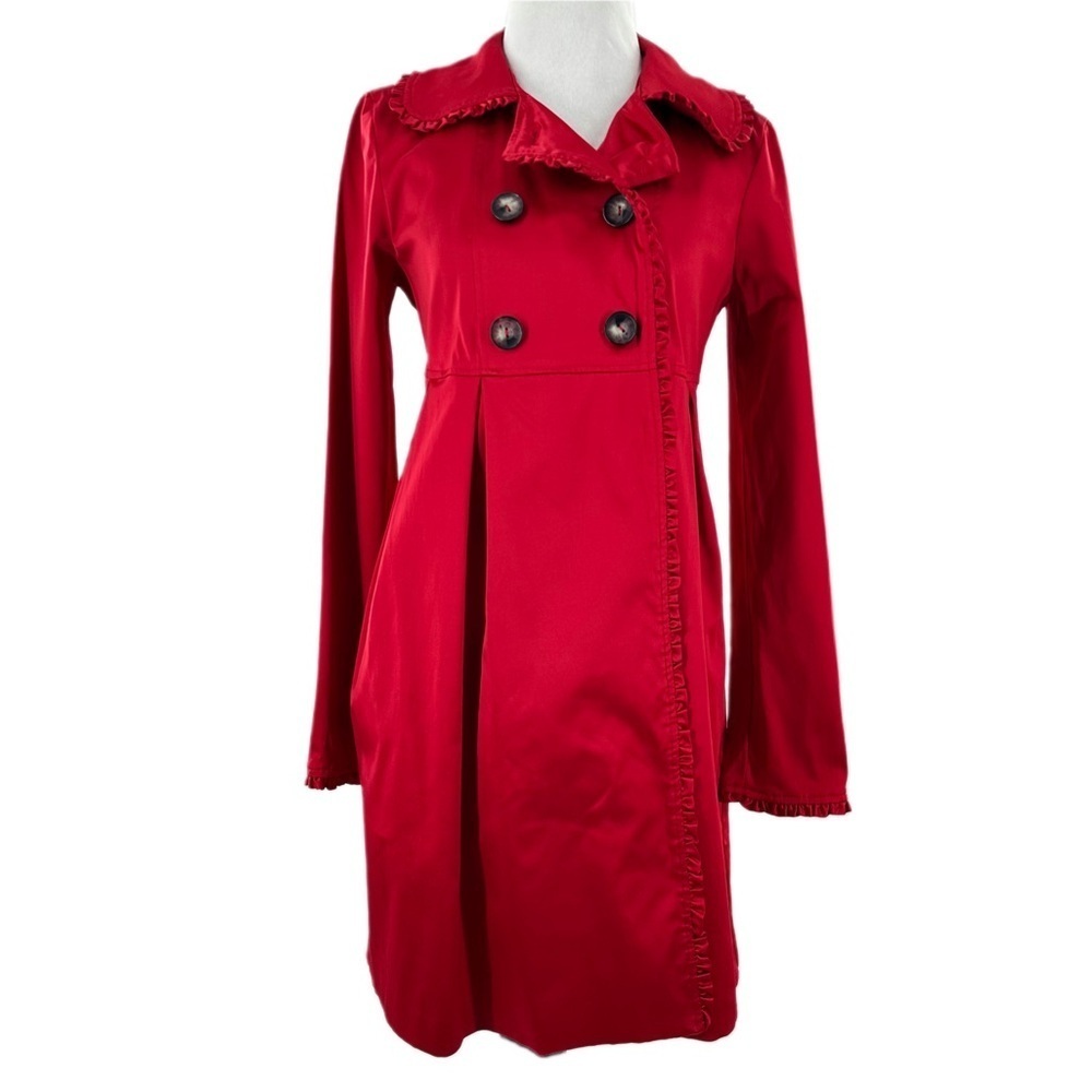 BCX juniors dress coat size S deep ruby red double breasted vintage 90s y2k